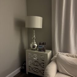 2 Silver reflective lamps. $30/ per lamp