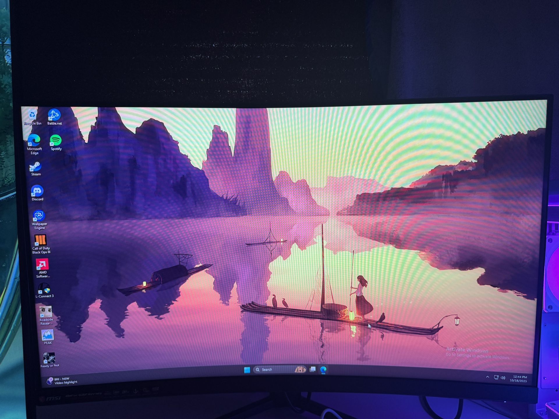 32 Inch Monitor Msi 1080p Fhd Curved 165 Hz
