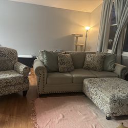Couch, Chair And Matching Ottoman 