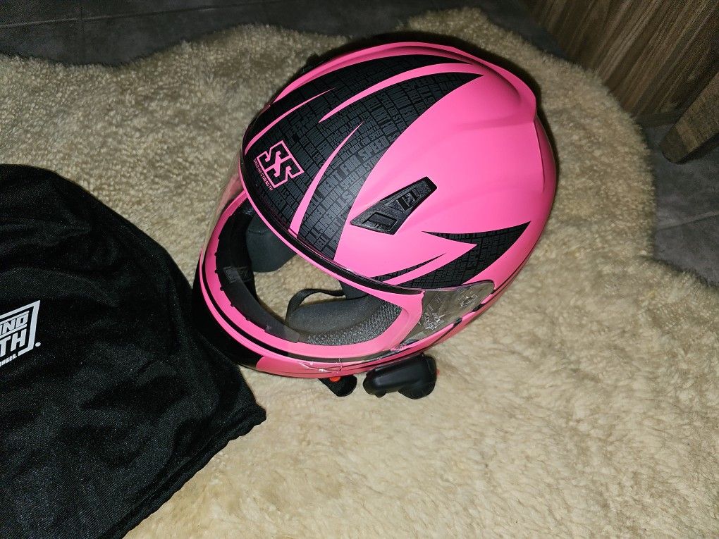 Speed Strength Pink Helmet + Sena Bluetooth