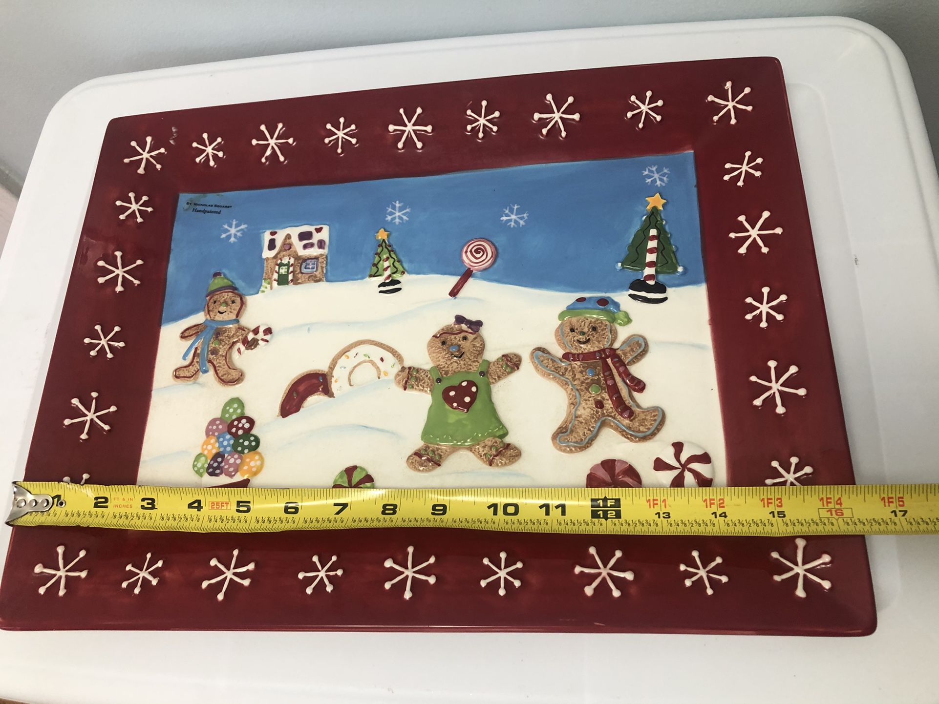Christmas Decoration Plate Centerpiece Gingerbread 
