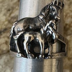Sterling/925 Horse Ring 