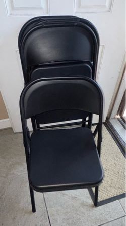 4 Cosco Black Metal Chairs
