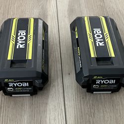 Ryobi 40V Lithium-Ion 2.0 Ah Batteries (2)