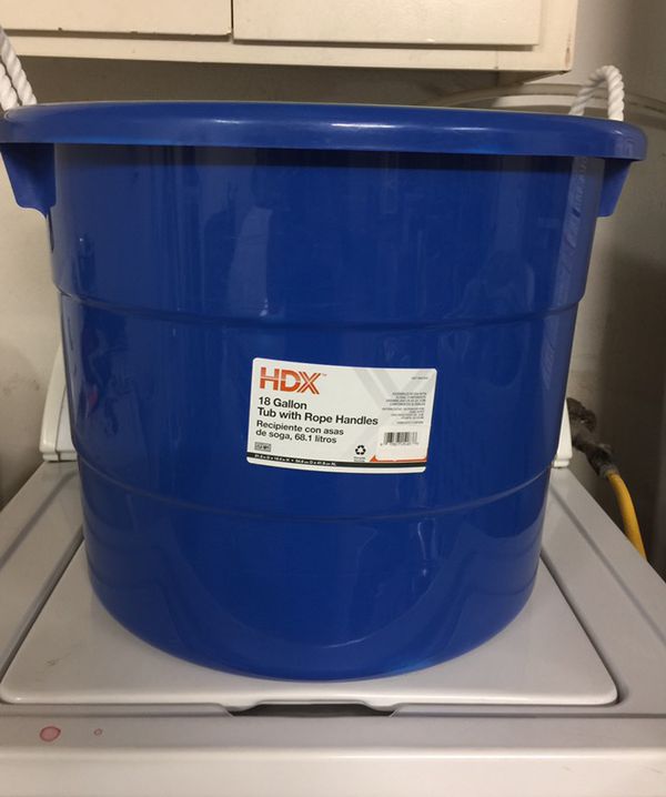Hdx 18 Gallon Tub With Rope Handles Like New For Sale In Glendale Az Offerup