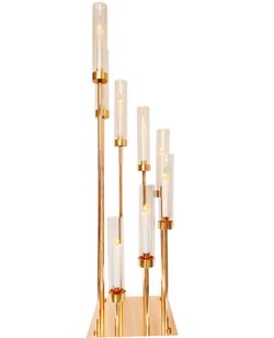 Gold Candle Holders 42.13" Tall, 8 Arms Candle Holder For Couples Dating, Engagements, Room Lighting, Floor Candle Holders, Wedding Centerpieces For T