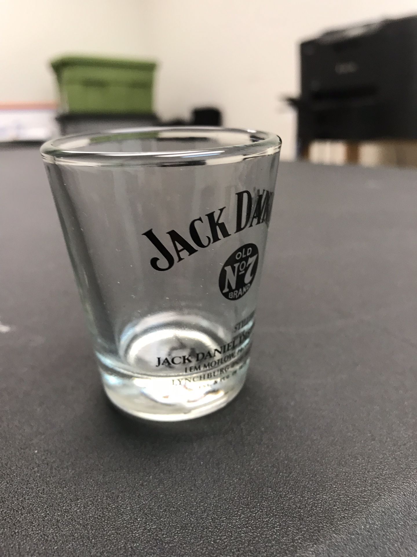 Jack Daniels Lynchburgh "Old NO 7" Shot Glass Lem Motlow Proprietor • Vintage