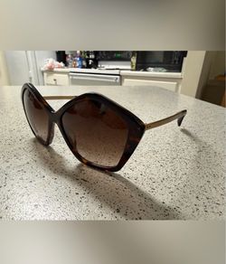 Miu Miu SMU11N Pentagon Sunglasses Black Gold 57-14-135 With Case Made In Italy