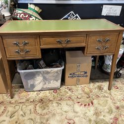 Mid Century Leather Top Desk