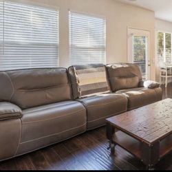 Gray Leather Couch Recliners!