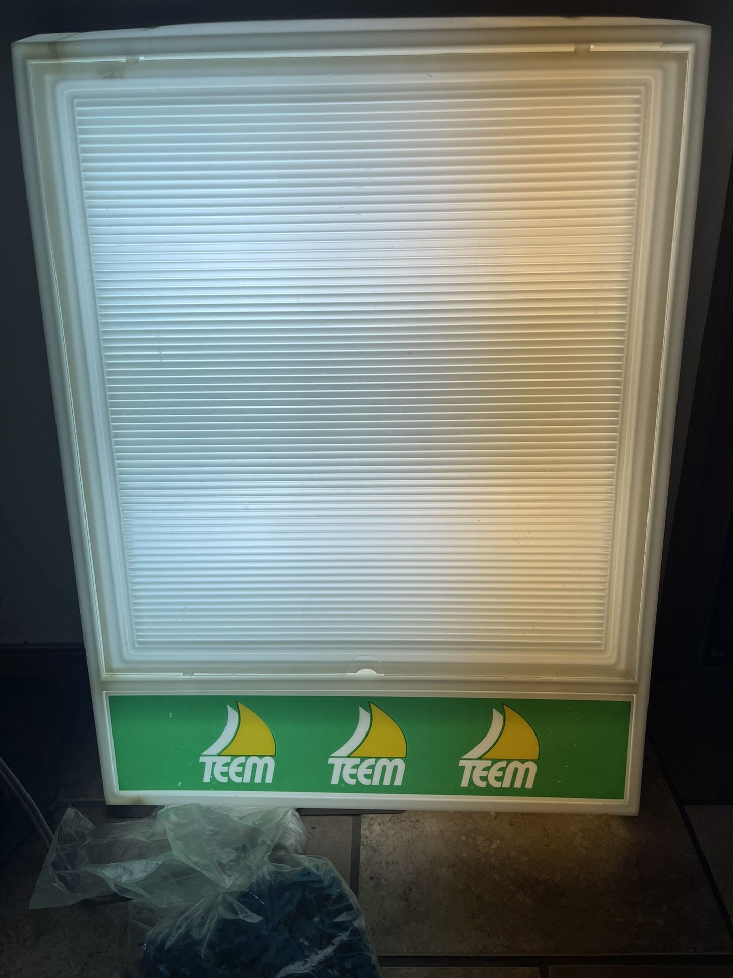 Teem Soda Lighted Menu Board With Letter/Numbers. 19” W X 26” H X 3.5” D. Nice Collectable. You Pickup