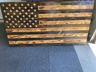 Handcrafted wooden American flag ( 58” wide x 31” high)