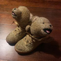 Jeremy Scott X adidas Gold Tinsel Teddy Bear Sneakers US 5M/7W
