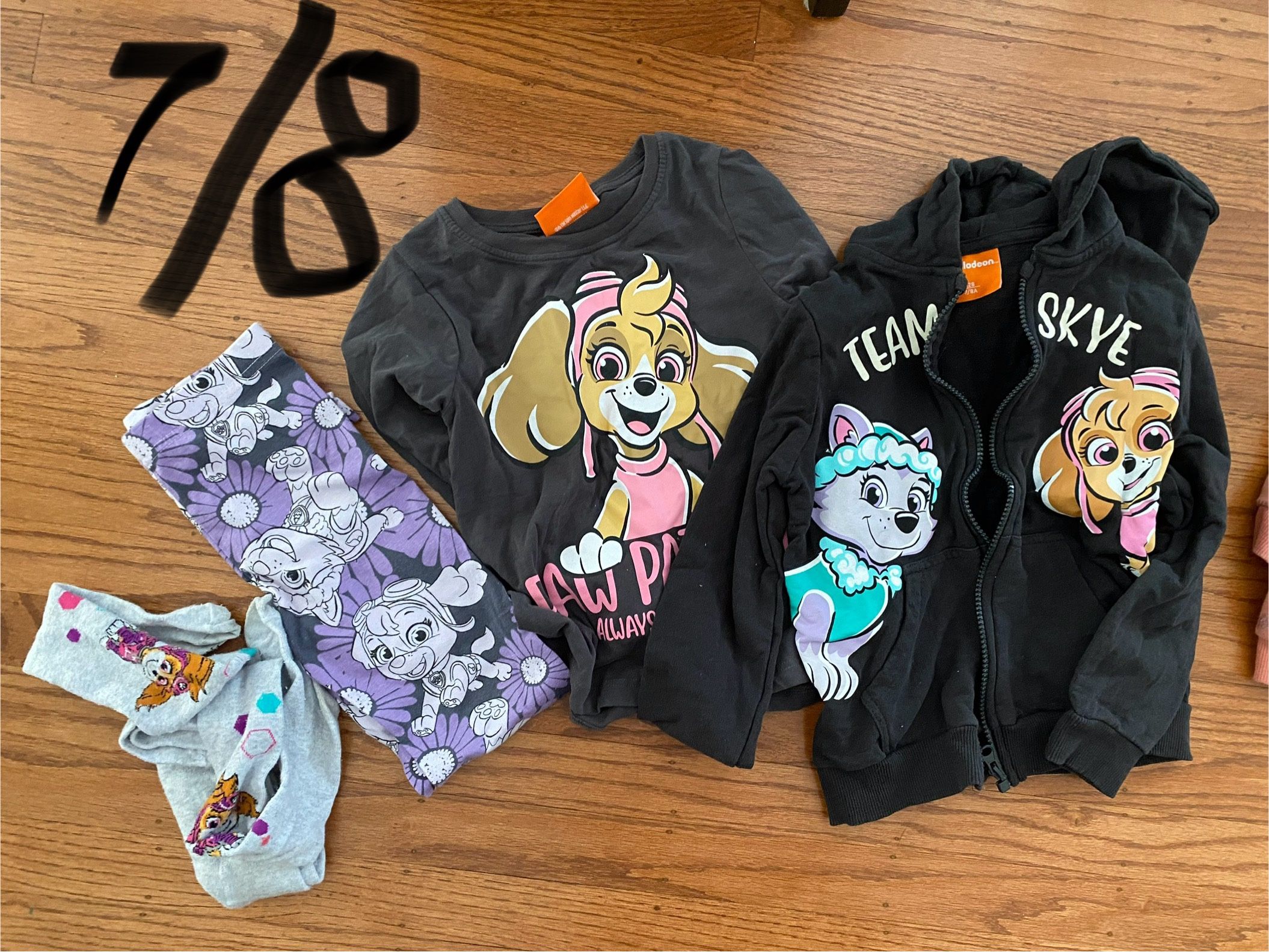 Paw Patrol Theme Clothes, Size 7/8 Years Old