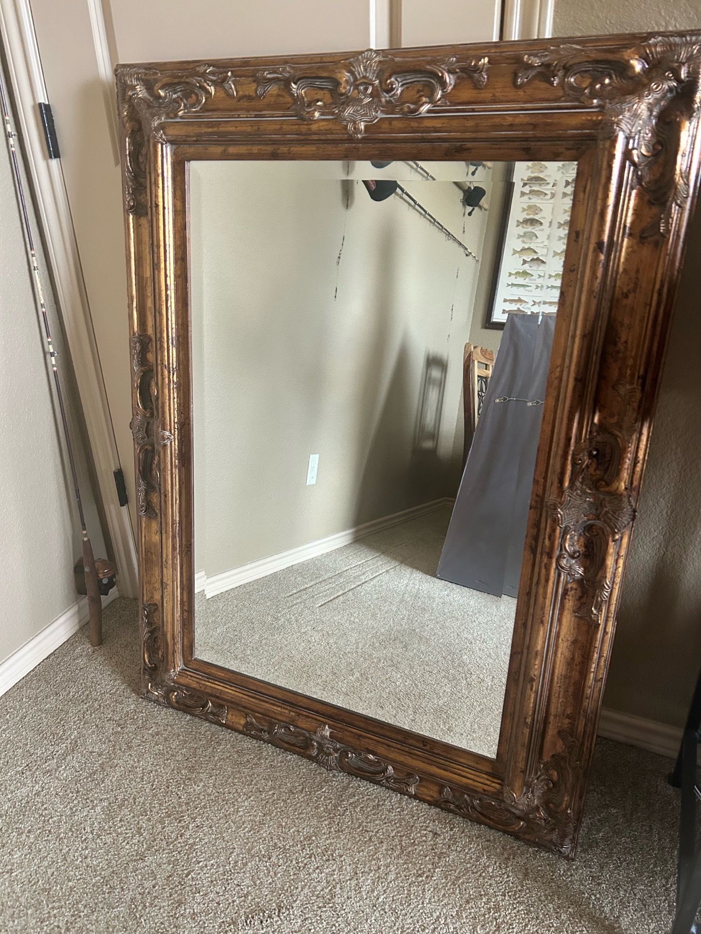 35x47 mirror antique gold no scratches or dings etc