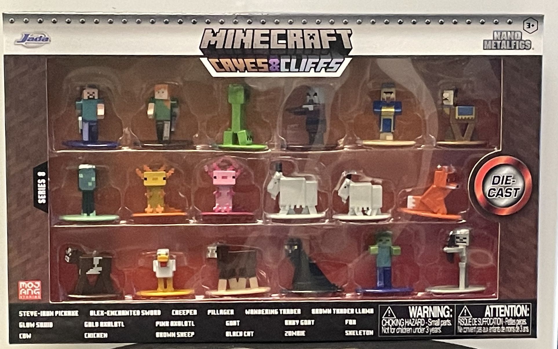 Minecraft: Caves and Cliffs Series 8 Set of 18 Die-Cast Figures