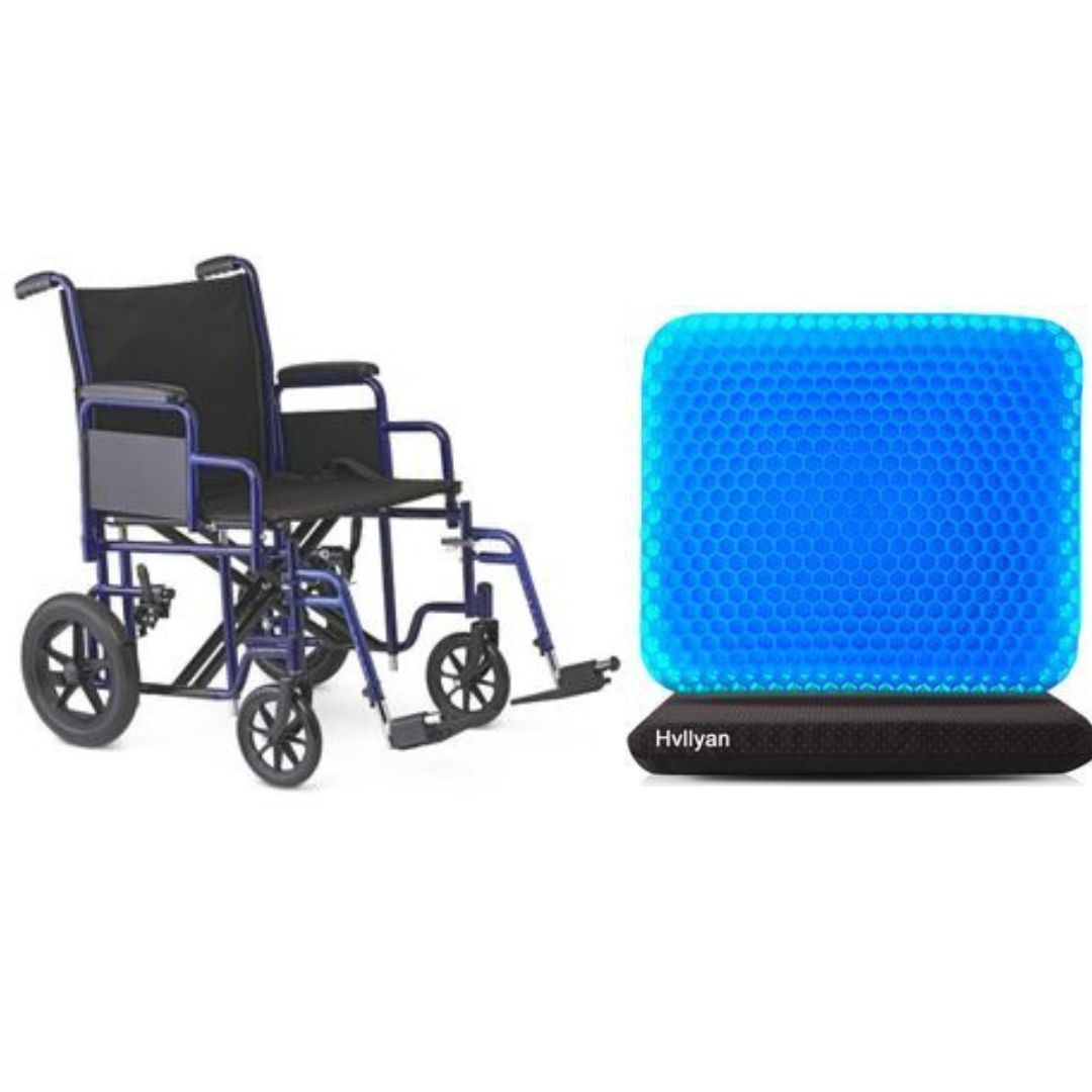 Wheelchair & Gel Seat Cushion Bundle