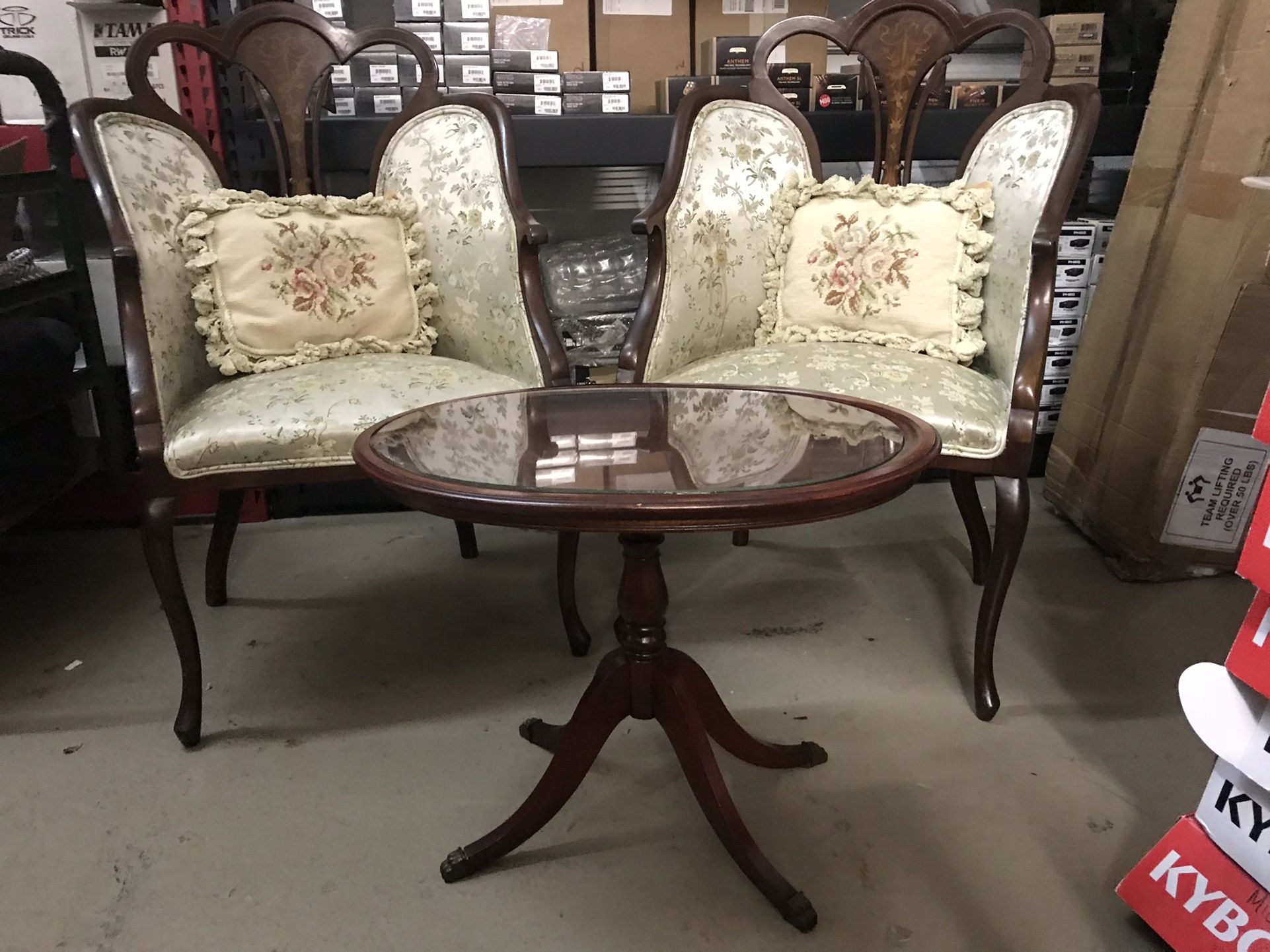 Antique Victorian 1875 Chair and Table Set 