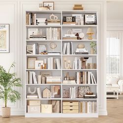 White 7-Tier Bookcase - Large