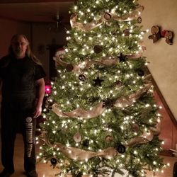 Artificial 10ft Pre-Lit Christmas Tree with Super-Sized Tote