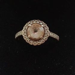Pink Morganite and Diamonds Ring 