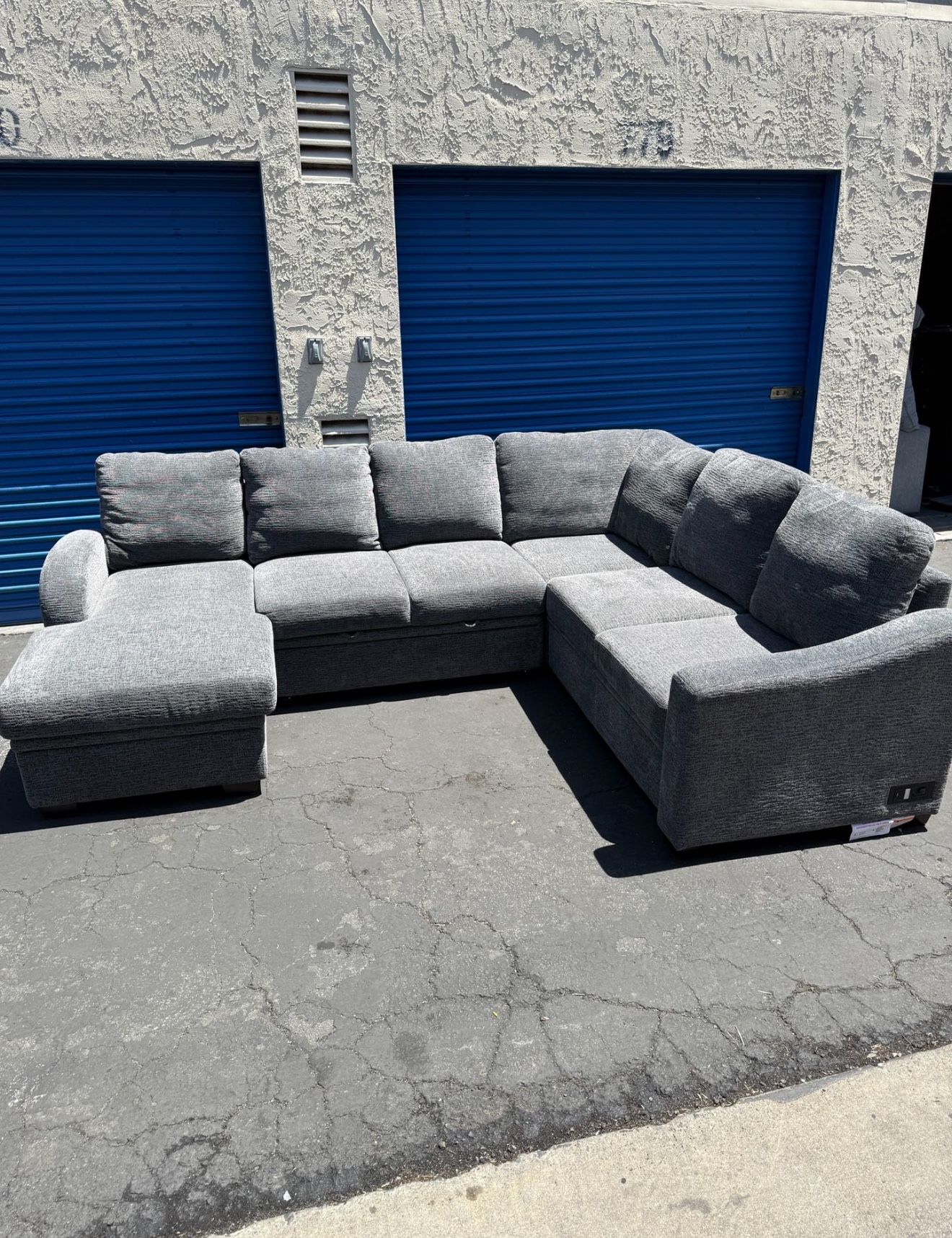 Coddle Aria 3-Piece Sleeper Sectional w/ Storage Chaise – Gray (New)