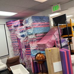 New Blue 3'x6'×2" 4 Fold Gymnastics Mat Exercise Tumbling Gym Mat