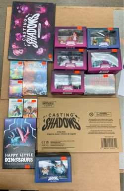 New Casting Shadows Board Card Game Expansion Kickstarter Boxes Unstable Games miniature Figures Collector Hobby Entertainment Dragons Unicorns Player