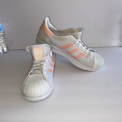 Adidas Originals Superstar Womens Fashion Shoes White Sunglow Size 7.5