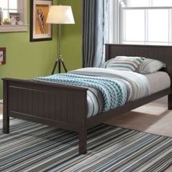 Brand New Chocolate Brown Platform Twin Bed