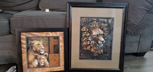 3D Lion & Lioness W/ Cub Frames