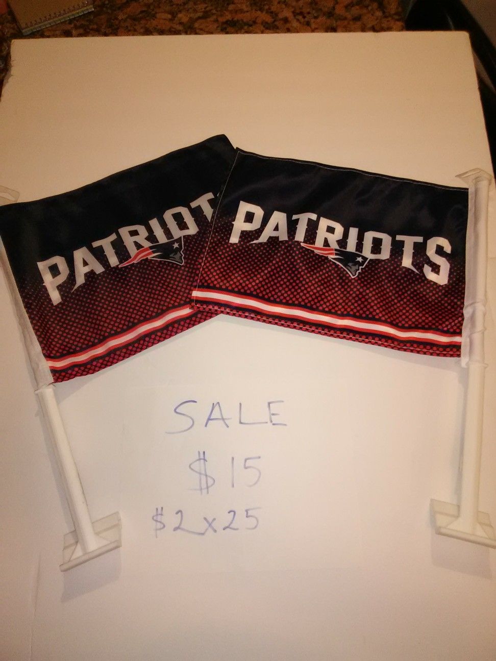 Patriots Car flags.