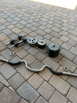 Curl Bar & Dumbbell Set