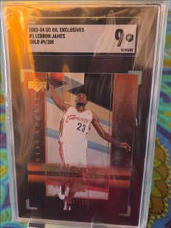 2003 Lebron Rookie /100 Upper Deck Gold Exclusives graded Mint