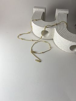 Round ball gold bead necklace and bracelet for women chain 18k plated