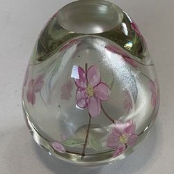 GLASS EGG SHAPED SCULPTURE