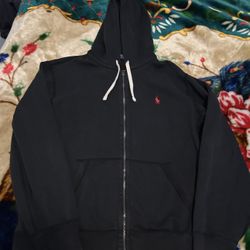 Ralph Lauren Men’s Zip-up Hoodie Size: Large, Color: Black