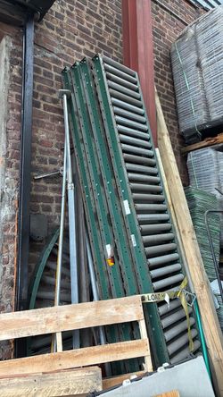 Industrial Roller Conveyor Sections Green Frame
