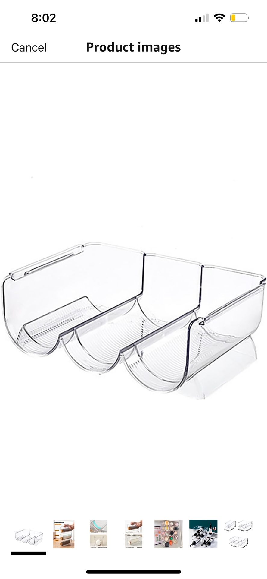 Clear Water Bottle Storage Box, 3-Pack Water Bottle Storage Rack Plastic
