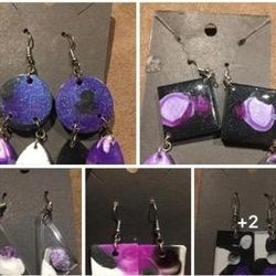 Epoxy resin stardust necklaces and earrings $10 each
