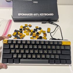 Epomaker 60% Mechanical Keyboard – Hot Swappable, Custom Keycaps, Like New