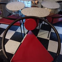 Michele De Lucchi Memphis Milano Style Table and Chairs
