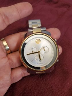 Movado Bold Silver Chronograph Dial Gold Plated Men's https://offerup.com/redirect/?o=V2F0Y2guTmV3 Battery& Good Working.