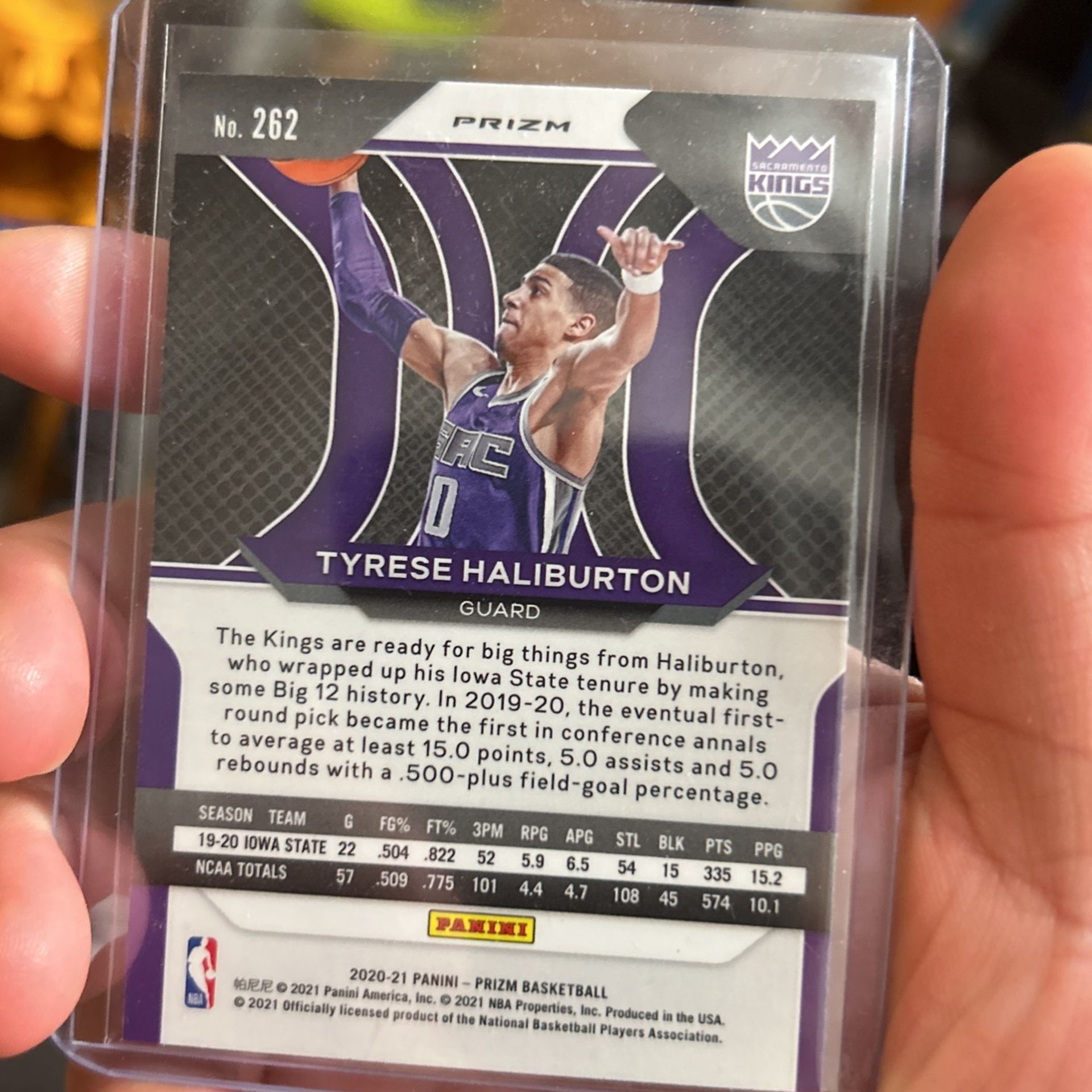 Tyrese Halliburton 2020-21 NBA Prizm Silver Prizm RC #262 Rookie 