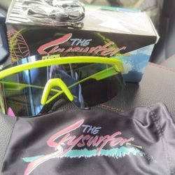 PIT VIPER The Sludge POLARIZED Skysurfer Sunglasses Green/Blue Purple Mirror NEW