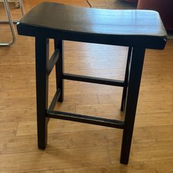 Black Wooden Stools (2)