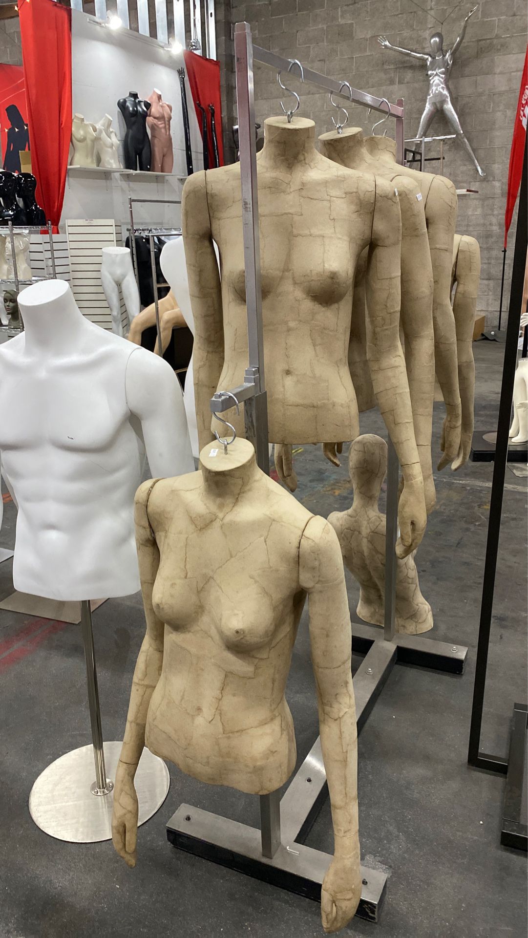 Paper mache style mannequin torsos