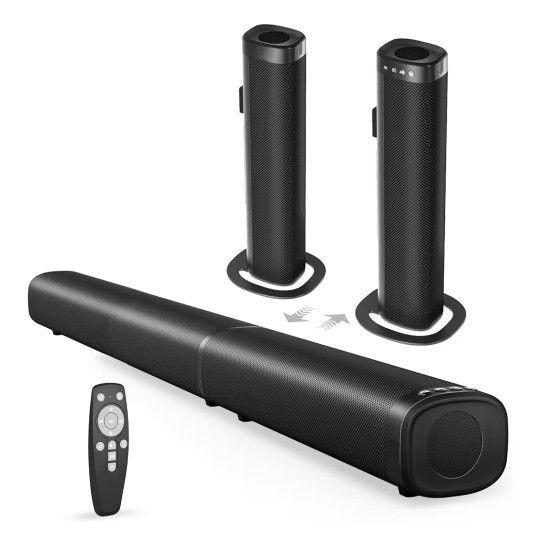 Sound Bar, 100W Sound Bar for Smart TV, Bluetooth 5.3 Soundbar, 2 in 1 Detachable Home Speaker Bass Effect, Home Theater Surround Sound