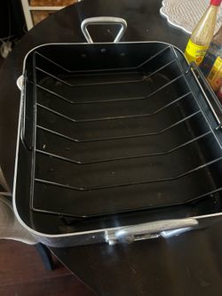 Bialetti Large Nonstick Roasting Pan with Removable V-Rack – Heavy Duty Turkey Roaster