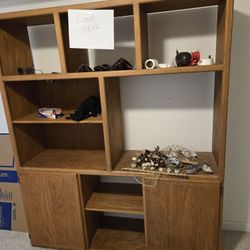 Solid Oak Wall Unit $75